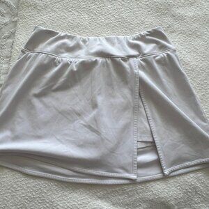 Hi Slit Tennis Skort in White